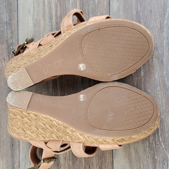 Jessica Simpson Julita strappy leather high wedge sandals shoes - Picture 9 of 11